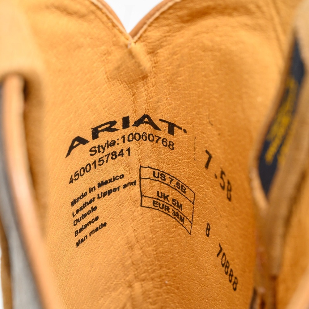 ARIAT Women's Yellowstone Arena Dirt Leather Western Boots Sz 7.5 Tan/Toffee NIB - Picture 10 of 16